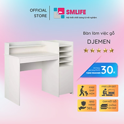 Bàn làm việc Kết hợp giá sách gỗ công nghiệp SMLIFE Djemen