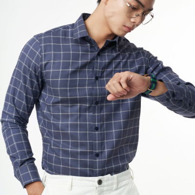 Áo Sơ Mi Caro Melange Nam Cotton Chống Nhăn Tự Nhiên N&M Thương Hiệu NINOMAXX 2110030