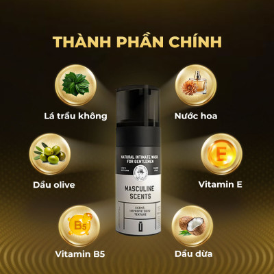 [Chai 100ml] Dung dịch vệ sinh nam hương thơm nam tính - Shell Masculine Scents