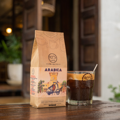 Cà Phê Hạt Arabica Rang Mộc Nguyên Chất - 90S Coffee Vietnam - 100% Cà Phê Sạch Cao Cấp