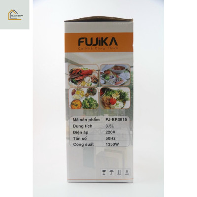 Chảo Lẩu Điện Nướng Hấp 3.5L Fujika FJ-3915 Đa Năng Công Suất 1350W Dùng Để Nấu Lẩu,Nướng,Hấp,Chiên,Xào,Kho,Nấu-Hàng Chính Hãng