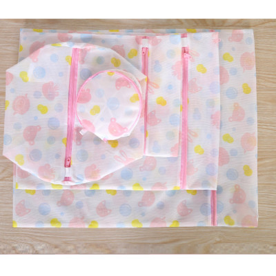 Combo 05 Túi lưới giặt đồ dùng cho máy giặt bảo vệ đồ lót, họa tiết hoa văn đẹp mắt