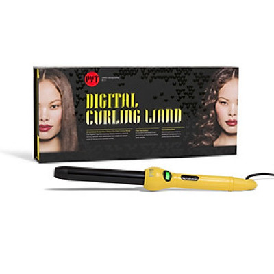 Máy Uốn Kỹ Thuật Số Bằng Sứ Phủ Tourmaline PYT Digital Curling Wand 25mm - Màu Vàng - Nhiệt Hồng Ngoại XaMàu Vàng - Tặng Kèm Găng Tay Chịu Nhiệt