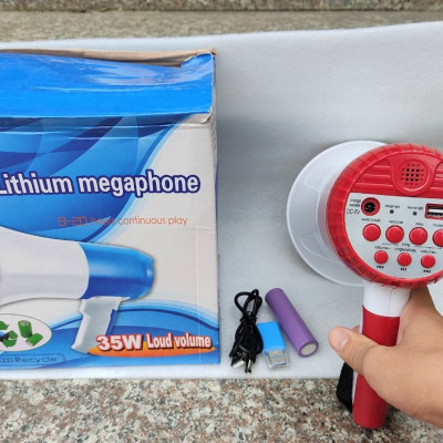 LOA PHÓNG THANH CẦM TAY CÓ GHI ÂM 35W - PIN KHỎE 10 TIẾNG - LOA PHÁT TIẾNG RAO - Hàng chính hãng / Hàng nhập khẩu