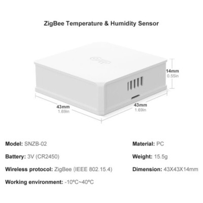 Thiết Bị Cảm Biến Nhiệt Độ Và Độ Ẩm Sonoff Zigbee - SNZB02