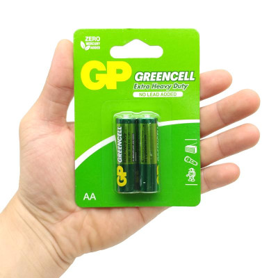 Vỉ 2 Pin Tiểu GP Greencell Extra Heavy Duty AA 1.5V - GP 15G-2U2