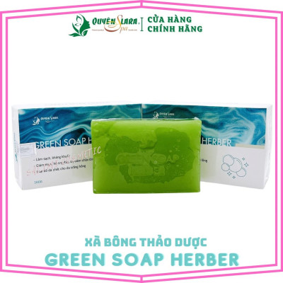 Xà Bông Thảo Dược Green Soap Herber Quyên Lara 100 Gram, Siêu Thơm,Tinh Chất Thiên Nhiên, Sáng Da