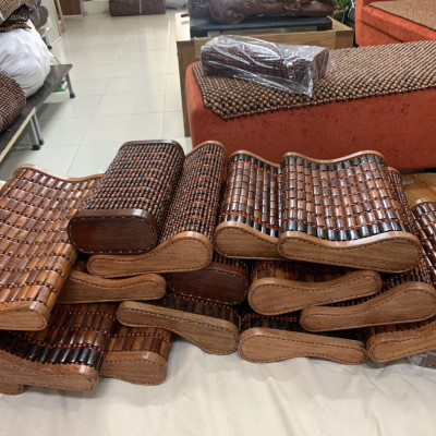 Gối Gỗ Trắc Miếng , Gối Công Thái Học - Kích Thước 43cmx24cmx8cm/4cm ( video , hình thật ) 