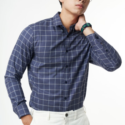 Áo Sơ Mi Caro Melange Nam Cotton Chống Nhăn Tự Nhiên N&M Thương Hiệu NINOMAXX 2110030