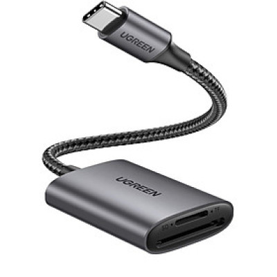 SD/TF chuẩn USB 3.1 Type C Đầu đọc thẻ nhớ vỏ nhôm cao cấp Ugreen đt401n80888CM - Hàng chính hãng