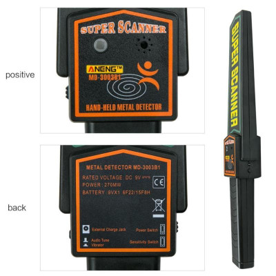 ROGTZ - Máy Dò Kim Loại Cầm Tay Super Scanner MD3003B1 - Nhanh Chóng, Chính Xác 99% Báo Hiệu Âm Thanh Đèn LED Rung Khoảng Cách Dò 30cm Nhựa ABS Nhỏ Gọn Hoạt Động 40 Tiếng An Ninh Sân Bay Cơ Quan Tổ Chức Ngân Hàng Máy Móc Linh Kiện- Hàng Chính Hãng