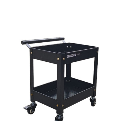 Xe đẩy dụng cụ mini 2 tầng có tay nắm thép sơn tĩnh điện