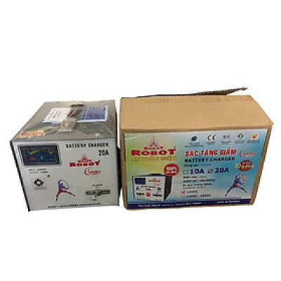 MÁY SẠC ẮC QUY ROBOT TĂNG GIẢM 20A (12V, DÂY ĐỒNG)