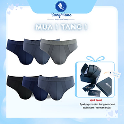 Combo Mix 4 Quần Lót Nam Freeman 6058 Tam Giác Tặng Kèm Dây Nịt Cao Cấp