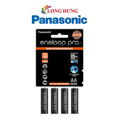 Vỉ Pin sạc Panasonic Eneloop AA 2550mAh BK-3HCCE/4BT (4 viên) - Hàng chính hãng