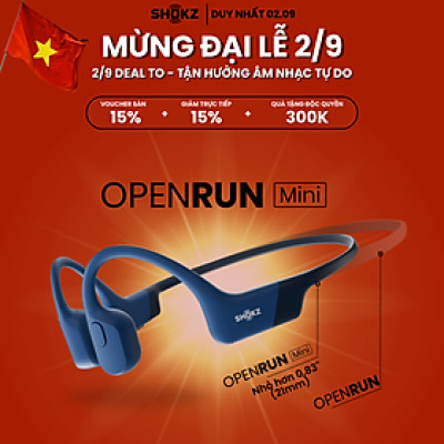 Tai Nghe Bluetooth Thể Thao Dẫn Truyền Âm Thanh Qua Xương SHOKZ OPEN RUN MINI S803 - Hàng Chính Hãng - Kháng nước IP67 - Sạc nhanh- Pin sử dụng trong 8 tiếng