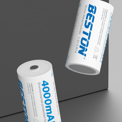 Pin C sạc Beston 4000mAh - Vỉ 2 pin cỡ trung dùng cho thiết bị gia đình, thiết bị điện tử - hàng nhập khẩu