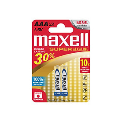 Pin AAA/ Pin 3A Maxell Alkaline Super LR03- Hộp 24 viên/ vỉ 2 viên - Hàng chính hãng