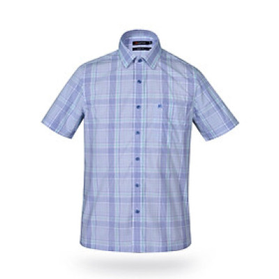 Áo sơ mi nam KHATOCO ngắn tay kẻ caro A1MN468T2-CNCR074-2409-N