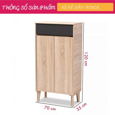 Tủ đựng giày phòng khách gia đình gỗ công nghiệp SMLIFE Ronde