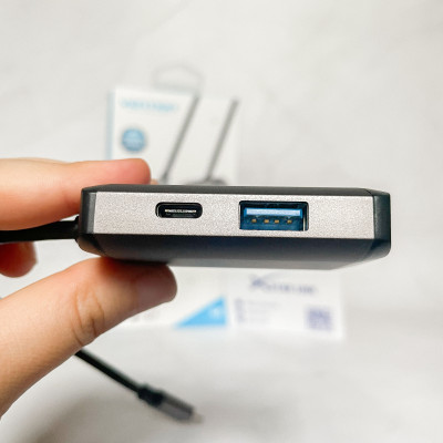 Cáp chuyển USB Type C to HDMI + VGA + USB + PD (87W) Vention TFAHB(4 in 1) - Hàng chính hãng