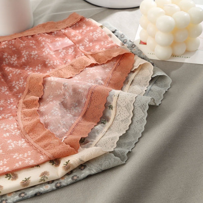 Combo 5 Quần Lót Nữ Voan Hoa Nhí Vintage – Lưng Cao, Big Size 2354