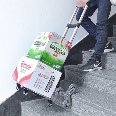 Xe đẩy hàng gấp gọn leo cầu thang 6 bánh, xe kéo hàng gấp gọn gia đình đa năng giá rẻ