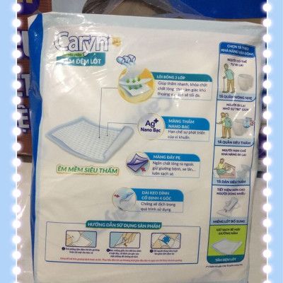 Tấm Đệm Lót Caryn 10 Miếng Loại Siêu Thấm Kích Thước 42 x 72 Cm - Tã Lót Giờng Caryn Người Lớn