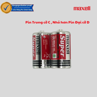 Vỉ 2 Viên Pin Trung MAXELL 1,5V made in Indonesia - Hàng chính hãng