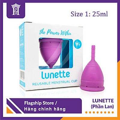 Cốc Nguyệt San Lunette Màu Tím - Vật Liệu 100% Silicon Y Tế Đạt Chứng Nhận FDA - Nguyên Tem Niêm Phong - Sản Xuất Tại Phần Lan - Hàng Chính Hãng - Lunette Menstrual Cup Violet