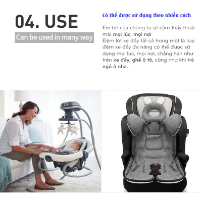 Đệm lót xe đẩy, ô tô cho bé thương hiệu BONNICHON cao cấp (chính hãng Hàn Quốc)