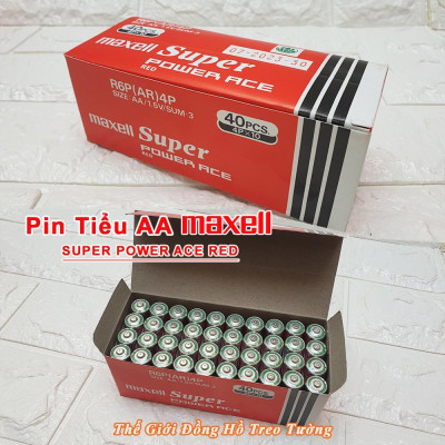 Pin tiểu Maxell AA Hộp 24 Viên Supper Power ACE Red  1.5V – Indonesia Vỏ Nhôm Chống chảy nước