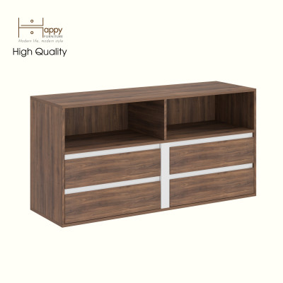 HAPPY FURNITURE , Tủ lưu trữ 4 ngăn kéo  , THK_319 , 140cm x 45cm x 70cm DxRxC