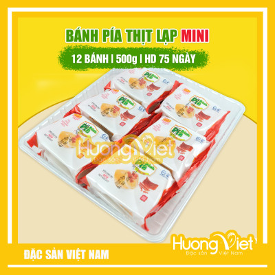 Đặc Sản Sóc Trăng - Bánh Pía Thịt Lạp Xưởng 500G, Đặc Sản Bánh Pía Nhân Mặn Tân Huê Viên Sóc Trăng [Túi 12 Bánh]