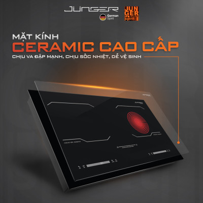 Bếp đôi điện từ hồng ngoại Junger MK-24 4200W Không kén nồi Hàng Chính Hãng Bảo Hành 36 Tháng
