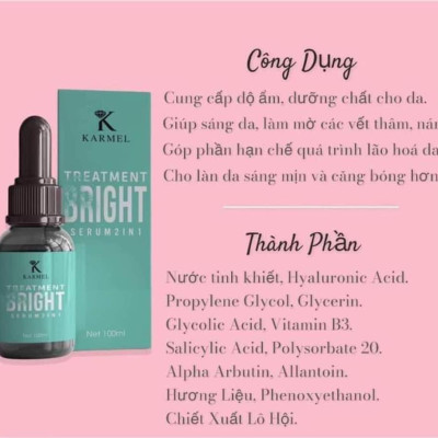Serum giảm thâm và căng bóng da KARMEL TREATMENT BRIGHT 10ml-50ml ( mẫu mới )