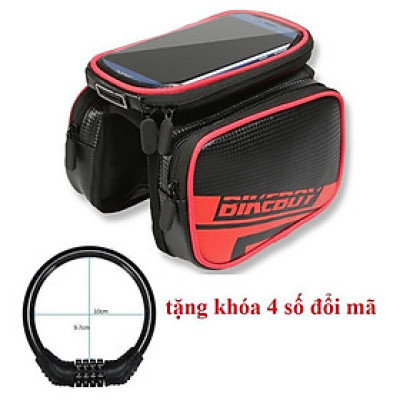 Túi 4 Ngăn Treo Sườn Xe Đạp Kèm Túi Chống Nước Cho Điện Thoại - Tặng khóa 4 số đổi mã