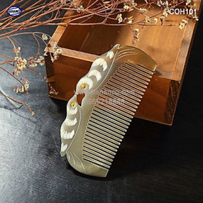 Lược sừng chim đôi giá rẻ (Size: S - 10cm) COH101 - Tượng trưng cho tình yêu và hòa bình - Chăm sóc tóc