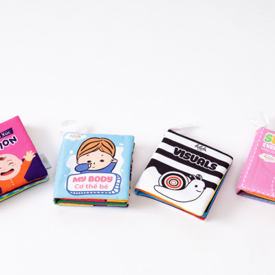 Bộ 4 Cuốn Sách Vải Cỡ Nhỏ Cho Trẻ Sơ Sinh Touch and See Mini Cloth Book - Lalala Baby