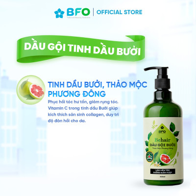 Combo Gội Xả Tinh Dầu Bưởi Thảo Mộc BFO Giảm Rụng Tóc Sạch Gàu Kích Thích Mọc Tóc 500ml ( Xịt Tóc 100ml )