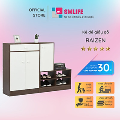 Tủ để giầy bằng gỗ thiết kế thông minh SMLIFE Raizen
