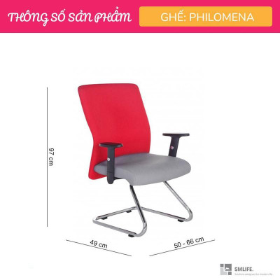 Ghế phòng họp chân quỳ inox bọc vảiSMLIFE Philomena