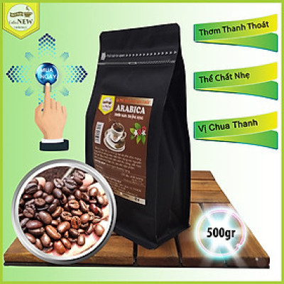 Cà Phê Nguyên Chất Arabica Gói (500g), Dạng Bột Pha Phin, Thơm Thanh Thoát, Thể Chất Nhẹ, Màu Nước Nhạt Coffee New