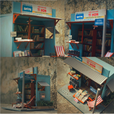 MÔ HÌNH SÀI GÒN TÍ HON - TIỆM SÁCH CŨ - AD05