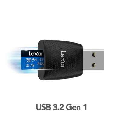 Đầu đọc thẻ nhớ Lexar LRW330U microSD USB 3.2 Type A Gen 1, Tốc độ đọc 170Mb/s - Hàng chính hãng