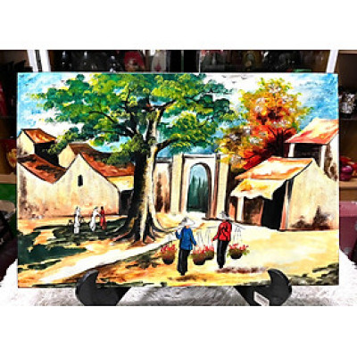 Tranh Sơn Mài - PHỐ CỔ VIỆT NAM | Size 40x60 cm | Hoài Niệm Thời Gian – Nghệ Thuật Sơn Mài Truyền Thống