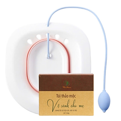 Bộ tái tạo, thơm tho cửa mình sau sinh Wonmom ( 1 Chậu xông cửa mình + 1 Hộp thảo mộc xông cô bé