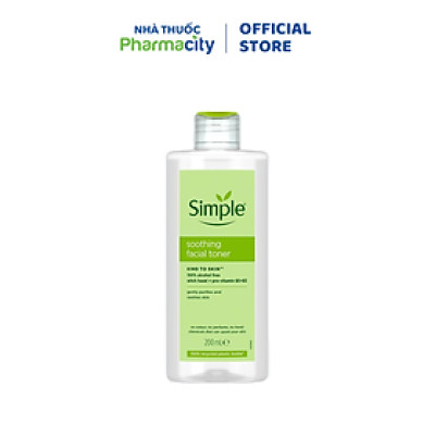Nước hoa hồng làm dịu và cân bằng pH Simple Soothing Facial Toner dành cho mọi loại da (200ml)