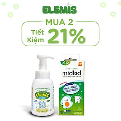 Combo Bọt Tắm Thảo Dược Elemis Bubble Chai 250ml và Xịt Chống Sâu Răng Midkid - Dk Pharma