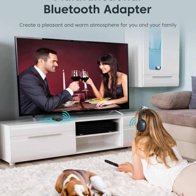 ROGTZ - Bộ Thu Phát Bluetooth Đa Năng M8 NFC, Chip AC6951C, Bluetooth 5.0, Màn Hình LED, Pin Lithium-ion 3.7V/500mAh, 8h, Phạm vi truyền 10m, Kết nối  AUX 3.5mm/RCA kép/Coaxial/Optical, Màn LCD, Hỗ Trợ Nhiều Giao Diện - Hàng Chính Hãng